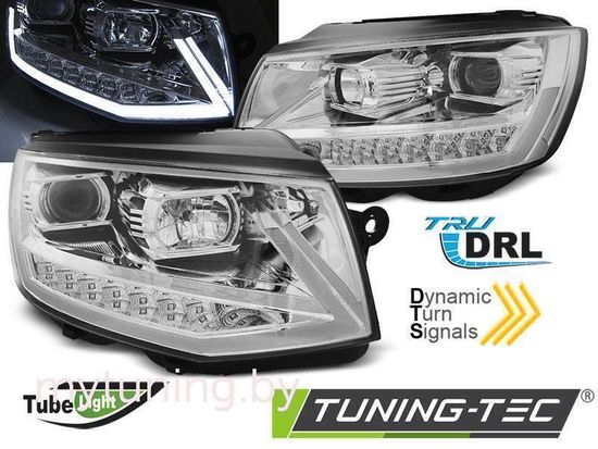Фары передние DRL CHROME SEQ для VW T6 15-19