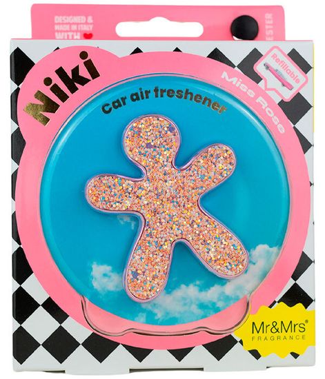 Мисс роза, ароматизатор для автомобиля NIKI розовые пайетки, Mr&Mrs Fragrance