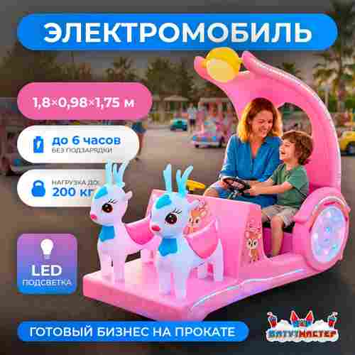 Детский электромобиль для базы отдыха «Северное Сияние» двухместный, всепогодный