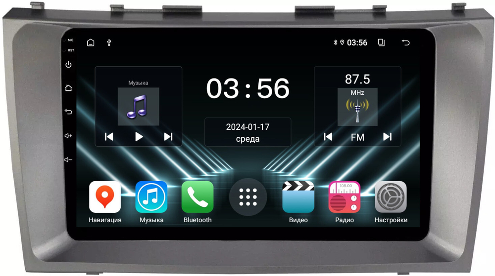 Магнитола для Toyota Camry 2006-2011 XV40 - FarCar DX1171M монитор 9" IPS на Android 13, 4+64Гб, CarPlay