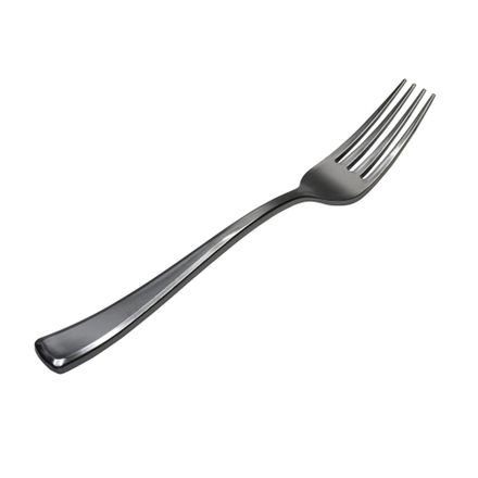 Вилка пластиковая 190 мм 5.8 г столовая, металлик (50/1000 шт)
