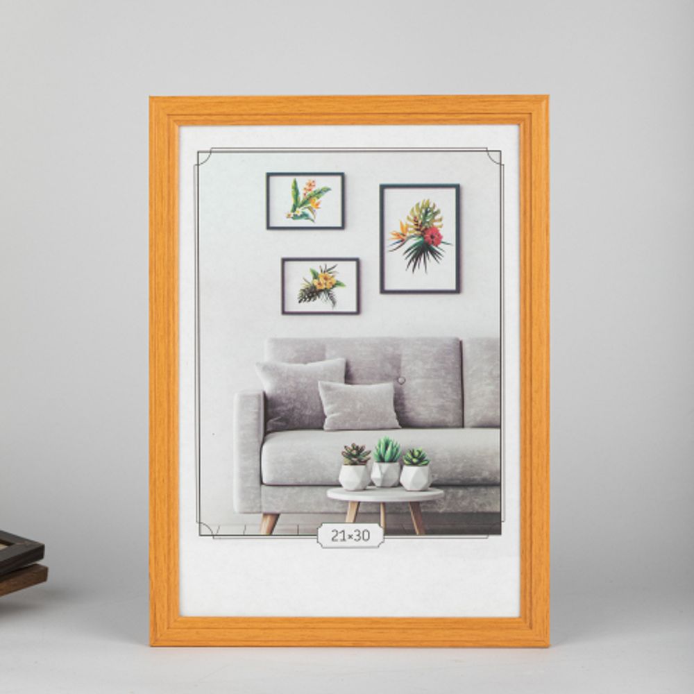 Фоторамка Image Art С22 МДФ универсальная 21х30 цвет янтарь вставка прозрачный пластик