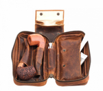Сумка Ser Jacopo для 2 трубок и табака, натуральная кожа, подарочная упаковка