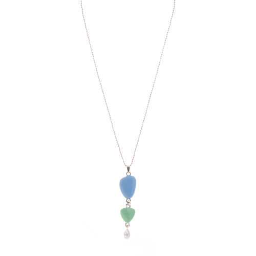 "Жения" подвеска в серебряном покрытии из коллекции "Пудра" от Jenavi с замком карабин