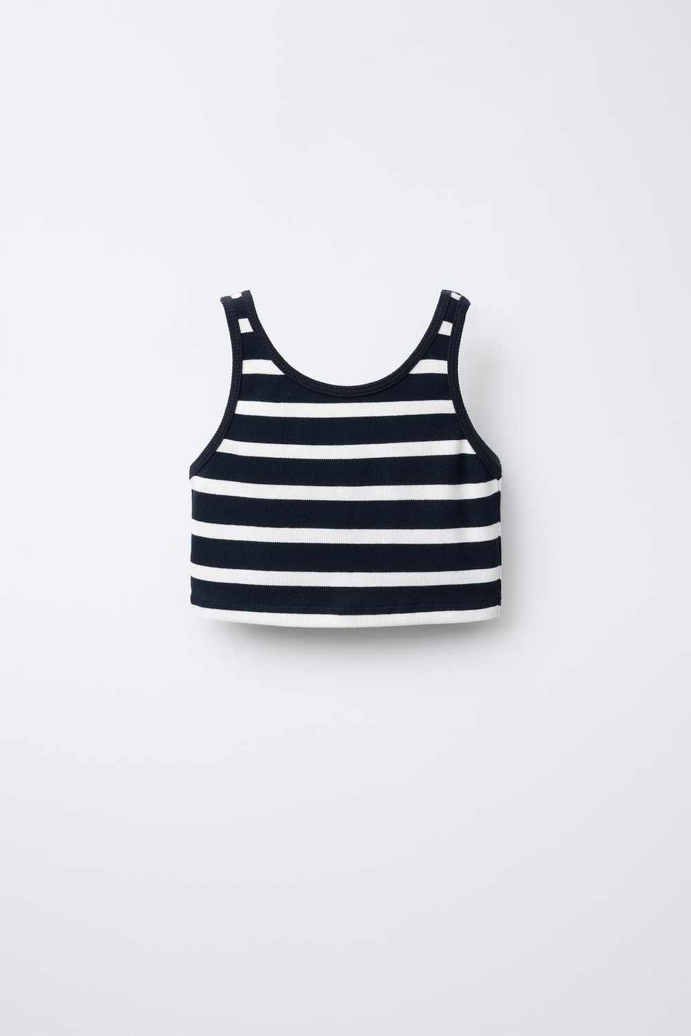 ZARA КОМПЛЕКТ ИЗ ФУТБОЛКИ И ШОРТОВ-БЕРМУДОВ В РУБЧИК HEAVY, БЕЛЫЙ/МОРСКОЙ СИНИЙ