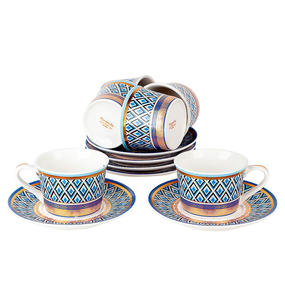 Набор чайный 12пр. "Golden Blue" (6 персон) v=200мл. (фарфор) (подарочная упаковка)