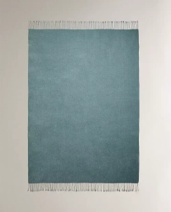 ZARA HOME ПЛЕД ИЗ СИНЕЛИ, СИНИЙ