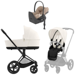 Коляска Cybex Priam IV Matt Black complete Cloud T Cozy Beige Plus Base T 4 в 1 Off White