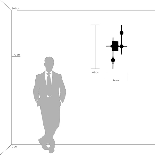 745647 Бра BERGAMO LED 5Wх4 1600LM ЧЕРНЫЙ МАТОВЫЙ/ЗОЛОТО 4000K