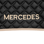 Ковры MERCEDES Actros MP3 (автомат) с шахтой (экокожа, черный, бежевый кант, бежевая вышивка)