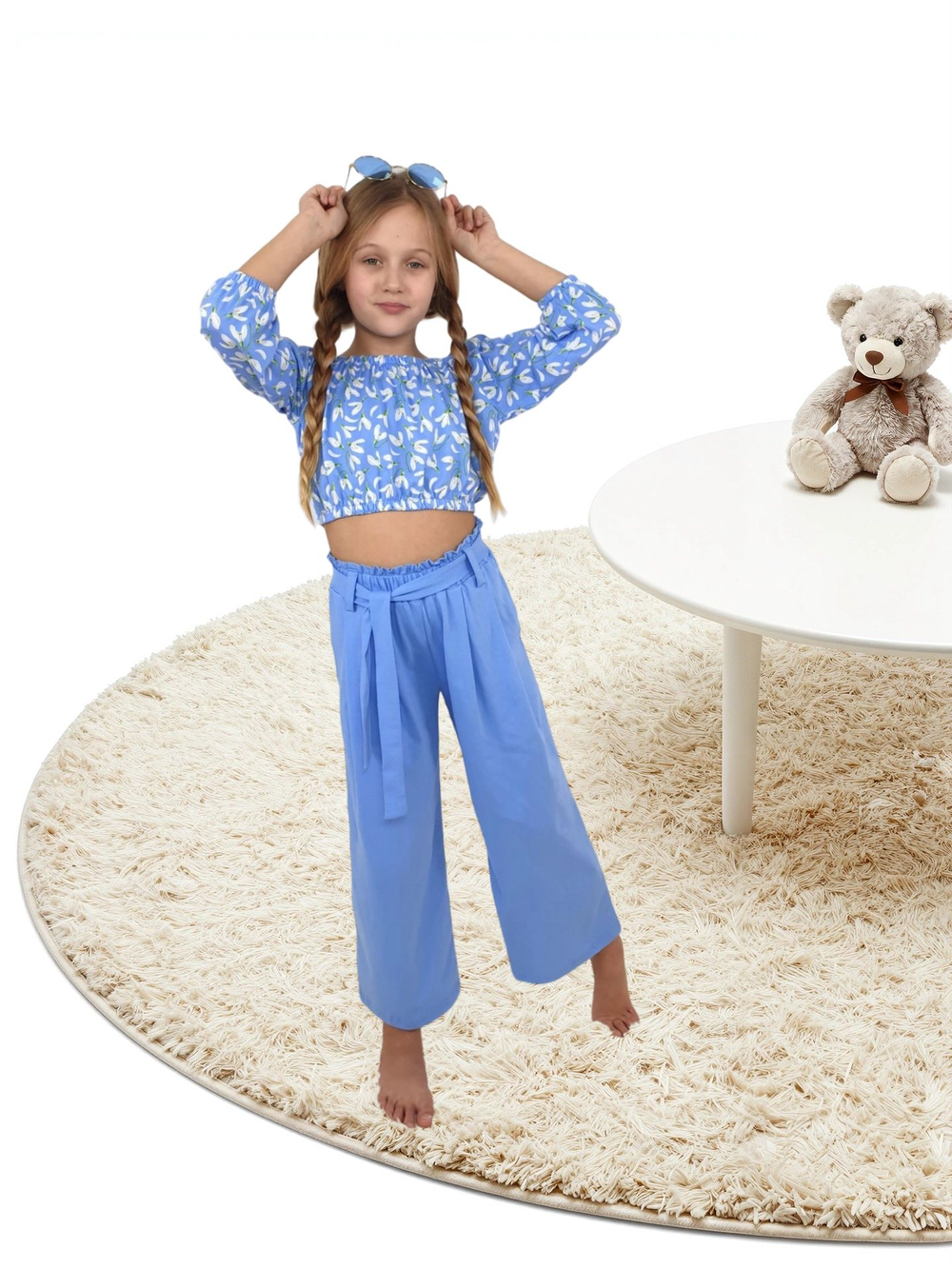 02-95-3 Комплект для девочки (футболка и брюки)