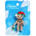 Брошь «Новогодняя Коллекция- Очаровательный Мишутка» 4*2,5 см