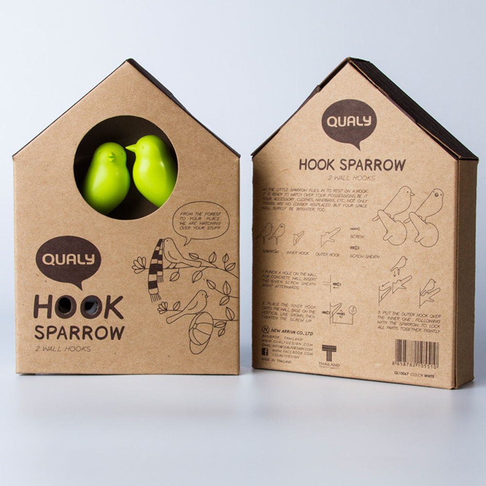 Набор из 2-х вешалок настенных sparrow, белые/черные