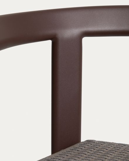 Уличный барный стул Erice из алюминия и веревки коричневого цвета, 75 см