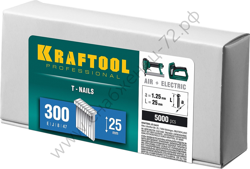 KRAFTOOL тип 18GA (47 / 300 / F) 25 мм, 5000 шт, гвозди для нейлера (31785-25)