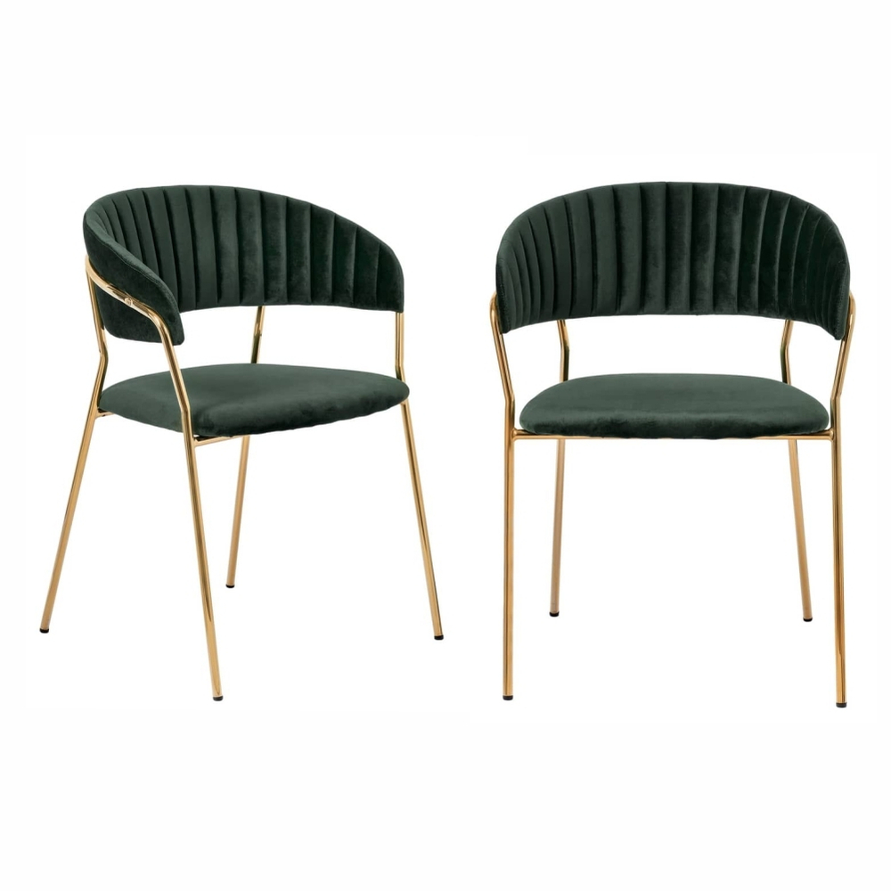 Комплект из 2-х стульев Turin зеленый, золотые ножки