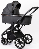 Детская коляска Peppy Tecla 3 в 1 с автокреслом Verona Black Shadow Antrazit Chrome Edition Графитовый