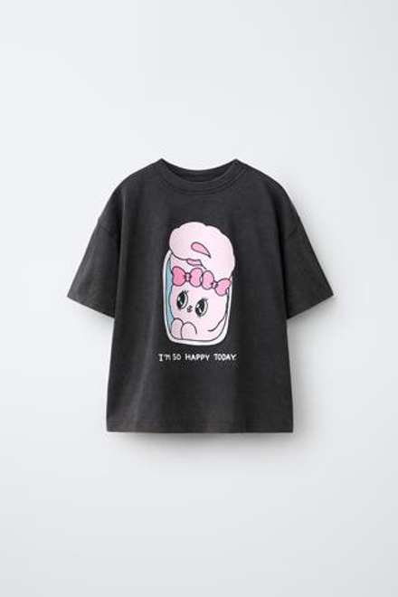 ZARA ФУТБОЛКА ESTHER BUNNY ©, АНТРАЦИТОВО-СЕРЫЙ