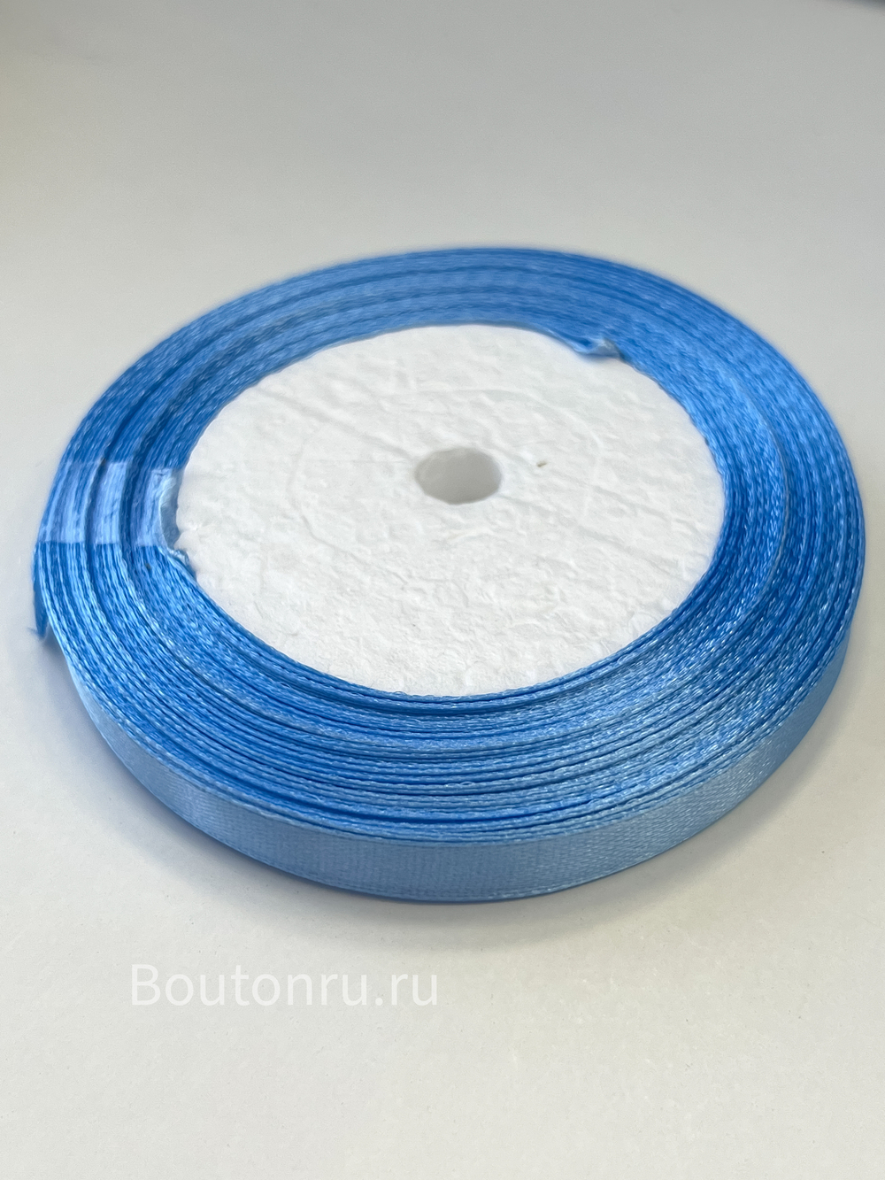 Атласная лента голубая 1 см