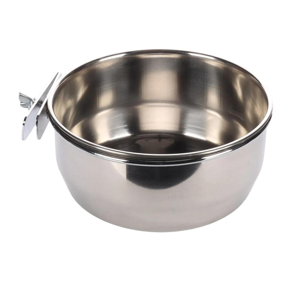 Миска для птиц Flamingo Avaro Hook Inox L, размер 15x15x5.5см.