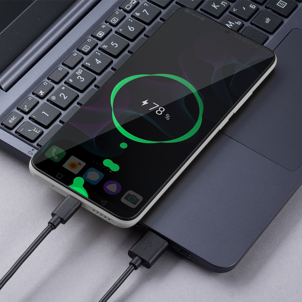 Дата-кабель USB - USB Type-C, 2м, 2.4A, черный
