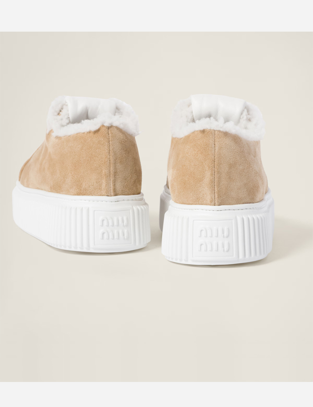 Miu Miu Ecru Suede Sneakers (5E986D_Z0G_F0379_F_005)