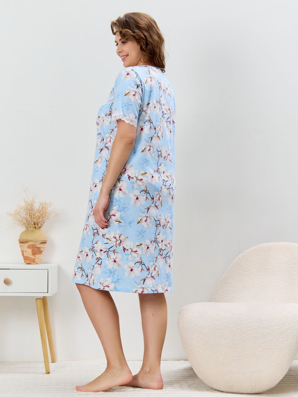 Ночная сорочка Узор-1 Виотекс ГОЛУБОЙ