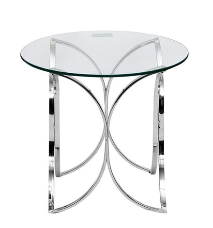 GY-ET7747 Стол журнальный прозрачное стекло/хром d60*55см
