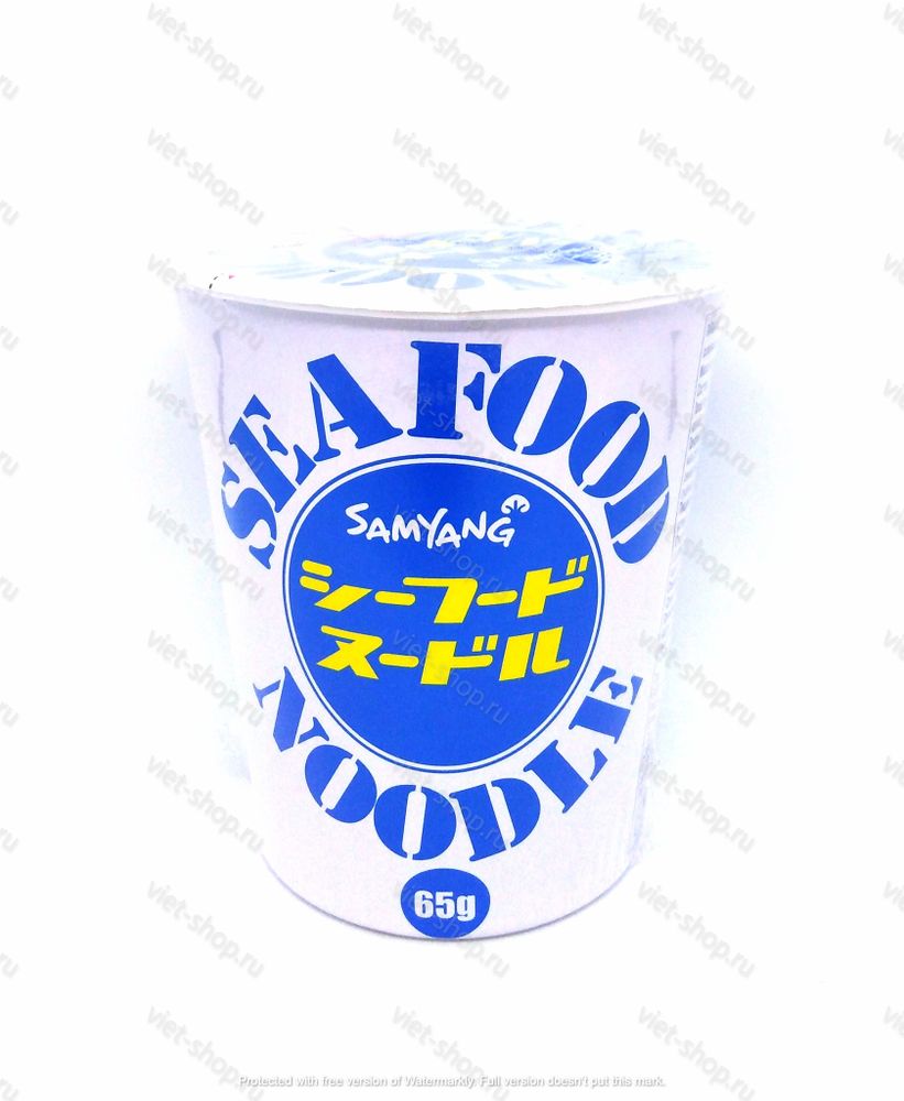 Лапша SEAFOOD NOODLE Samyang, со вкусом морепродуктов в стакане, 65 гр.