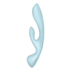 Гибкий вибратор-кролик 2 в 1 Satisfyer Triple Oh, голубой