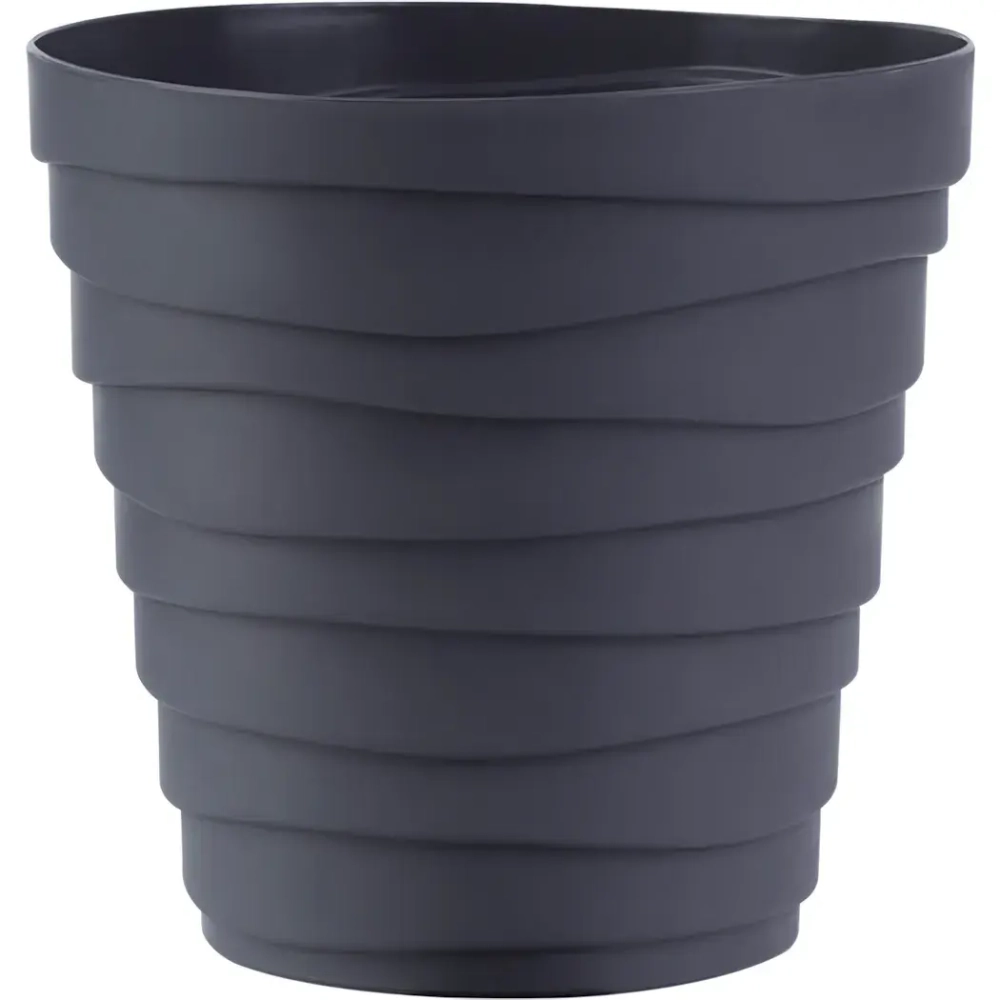 Кашпо для цветов пластиковое 1,4л d-14,5см «Бархан» Антрацит