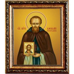 Василий Декаполит преподобный. Икона на холсте.