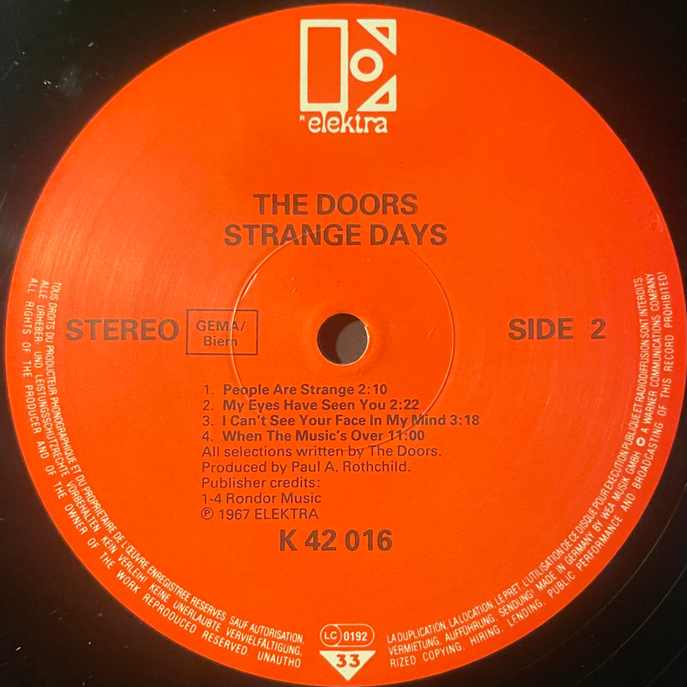 The Doors ‎– Strange Days (Германия)