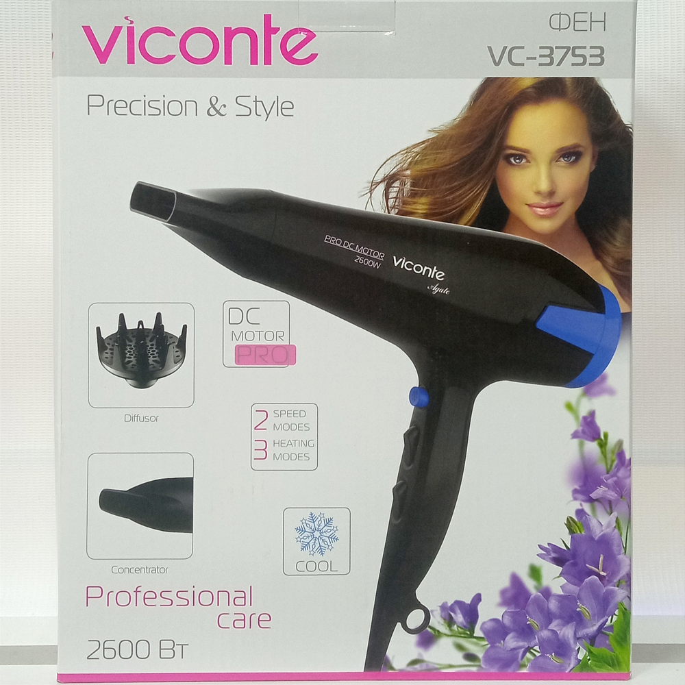 Фен для волос Viconte VC-3753 Professional 2600Вт.