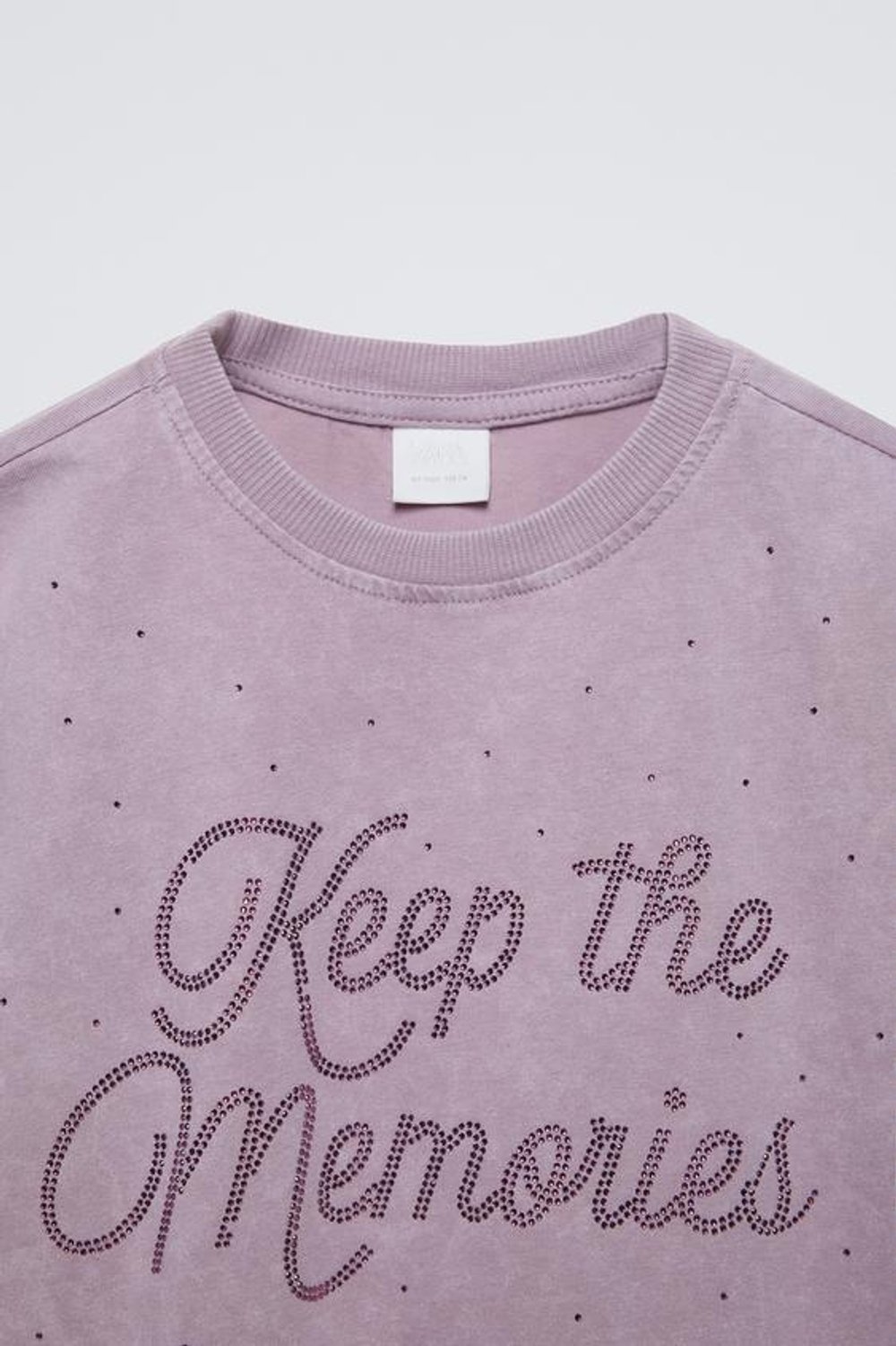 ZARA ФУТБОЛКА СО СТРАЗАМИ, ФИОЛЕТОВЫЙ