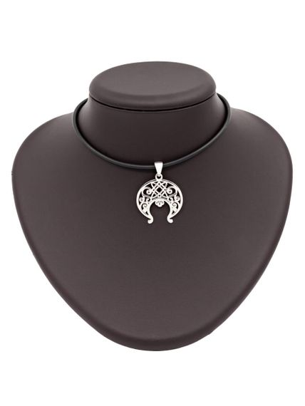 Лунница Лады подвеска из серебра 925 пробы, фото на постаменте