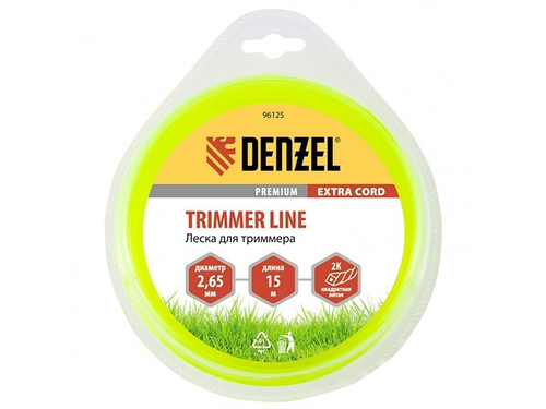 96125 Леска для триммера двухкомпонентная квадрат 2,65мм 15 м EXTRA CORD Denzel