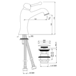 Jaquar, Смеситель для раковины Queens Prime, 1-рычаж., Хром QQP-CHR-7001BPMCLW