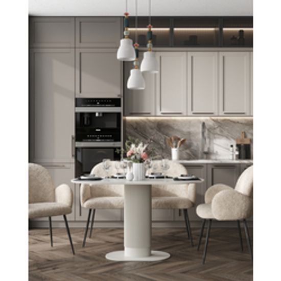 Стол обеденный Snow МДФ 130*80 белый