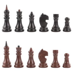 Шахматы из мрамора и лемезита 40х40 смR120702 доска 40х40х3 см, клетка 4,5х4,5 см, высота фигур: пешка 6 см, король 11,3 см.