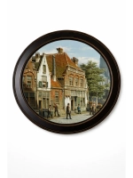 Картина на стену в круглой раме на холсте 47 см