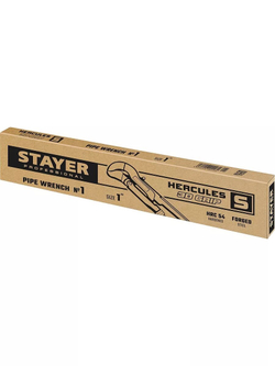 STAYER Hercules-S, №1, 1″, 330 мм, трубный ключ с изогнутыми губками, Professional (27311-1)