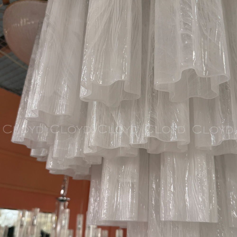 Люстра Cloyd ANNO-B C7 / Ø58 см - латунь светл. - стекло белые облака (арт.11648)