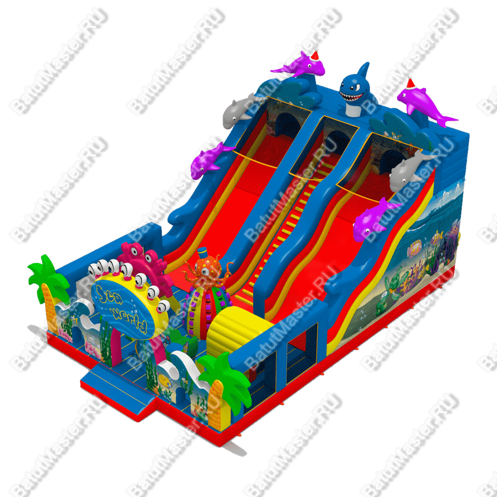 Коммерческий батут «В гостях у дельфинов 3», 10*5*5 м