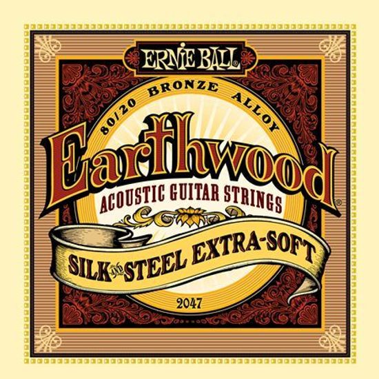 Струны для акустической гитары 10-50 ERNIE BALL P02047 Earthwood Silk & Steel Extra Soft