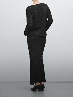 Massimo Dutti Длинная юбка со сборкой, черный