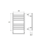 Полотенцесушитель электрический Point Аврора PN10156SE П8 500x600 левый/правый, хром