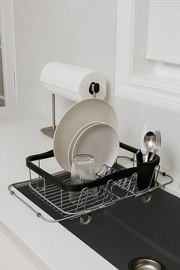 Сушилка для посуды sinkin, 28х14х47 см, черный, никель