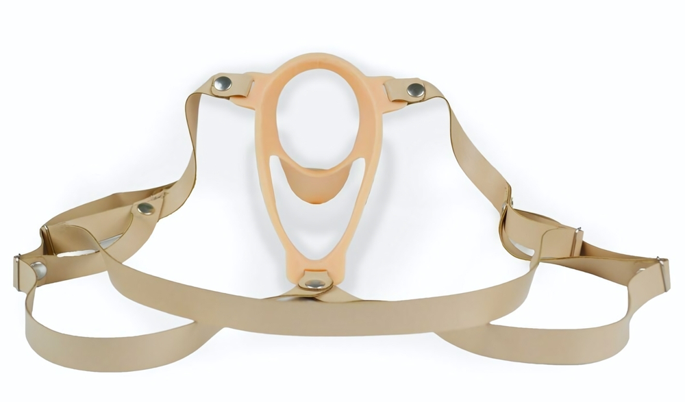 Телесный эректор-ложечка с фиксацией на ремешках MEN STYLE (Цвет: телесный)