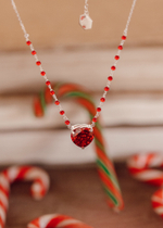 Колье "Русалка" с красным цирконом